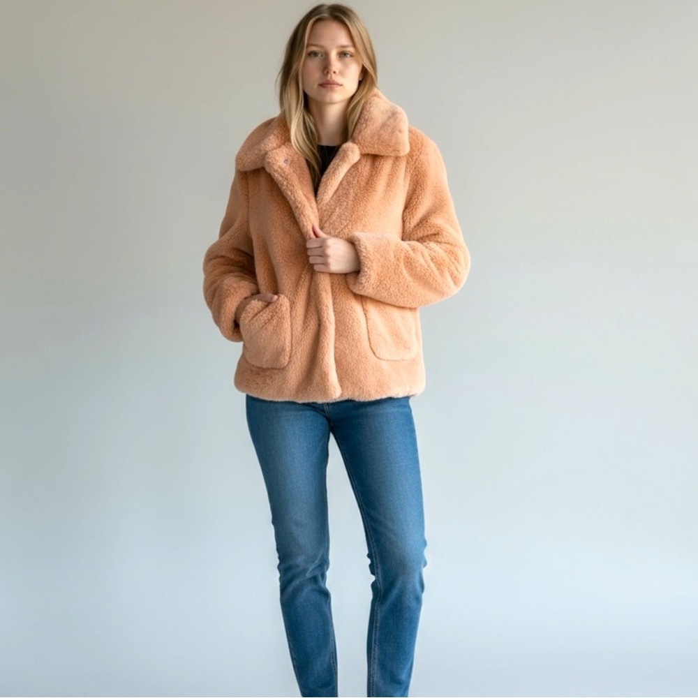 Skye's the Limit Plush Faux Fur Pink Jacket - Picture 2 of 8